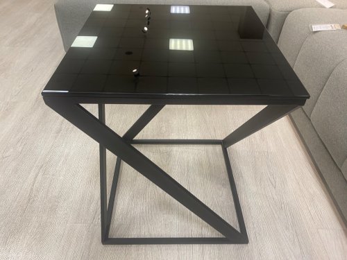 Стол Table 23 (стекло Черный глянец, каркас черный муар)